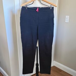 Ruby Ribbon Black Straight Leg Pants - denim stretch